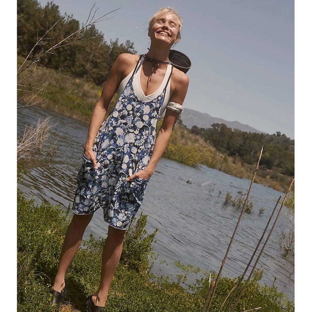 Free People Hot Shot Romper NWT Forest Floral